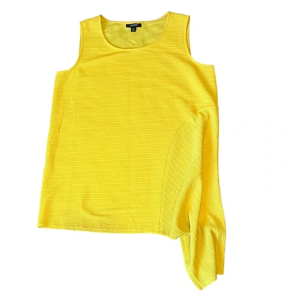 NWOT Alfani Striped Sleeveless Scoop-Neck Top, Goldenrod | 0X (12W) - Picture 4 of 11